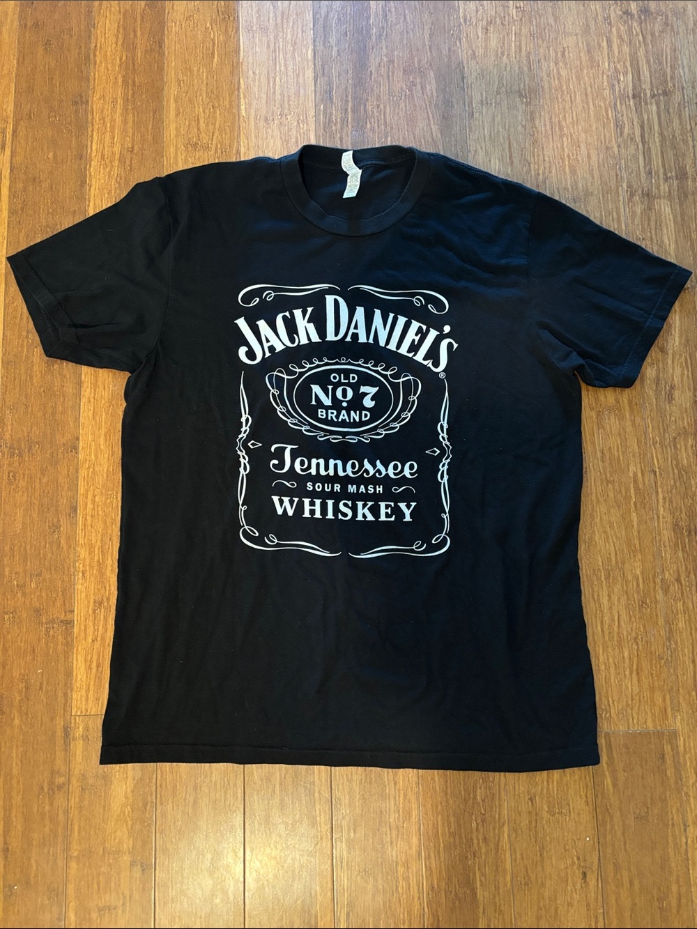 Jack Daniels Black Tee with White Graphic Logo